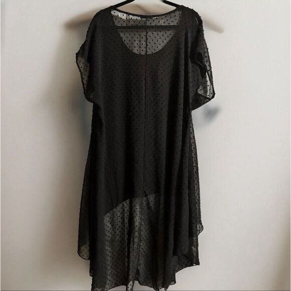 Cha Cha Vente Hi Lo Sheer Women’s Black Tunic Style Or Cover Up Size 2XL - Picture 3 of 13